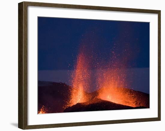 Fountaining Lava From Eyjafjallajokull Volcano, Iceland, Polar Regions-null-Framed Photographic Print