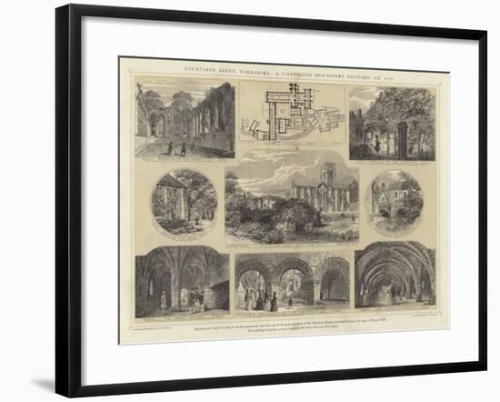 Fountains Abbey, Yorkshire, a Cistercian Monastery Founded Ad 1132-null-Framed Giclee Print