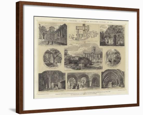 Fountains Abbey, Yorkshire, a Cistercian Monastery Founded Ad 1132-null-Framed Giclee Print