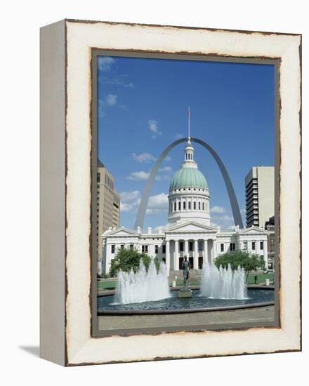 Fountains and Buildings in City of St. Louis, Missouri, United States of America (USA)-Adina Tovy-Framed Premier Image Canvas