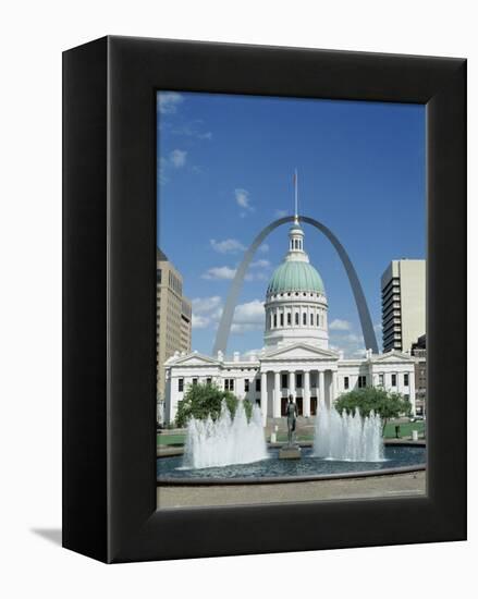 Fountains and Buildings in City of St. Louis, Missouri, United States of America (USA)-Adina Tovy-Framed Premier Image Canvas