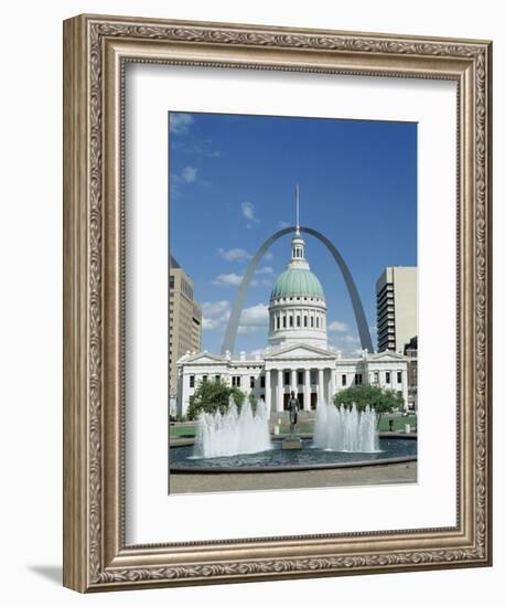 Fountains and Buildings in City of St. Louis, Missouri, United States of America (USA)-Adina Tovy-Framed Photographic Print