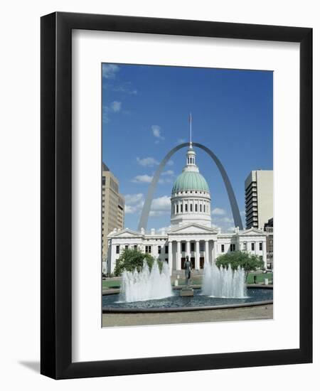 Fountains and Buildings in City of St. Louis, Missouri, United States of America (USA)-Adina Tovy-Framed Photographic Print