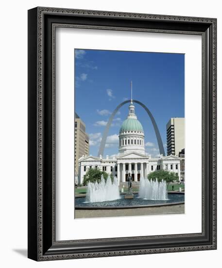 Fountains and Buildings in City of St. Louis, Missouri, United States of America (USA)-Adina Tovy-Framed Photographic Print