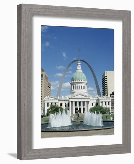 Fountains and Buildings in City of St. Louis, Missouri, United States of America (USA)-Adina Tovy-Framed Photographic Print