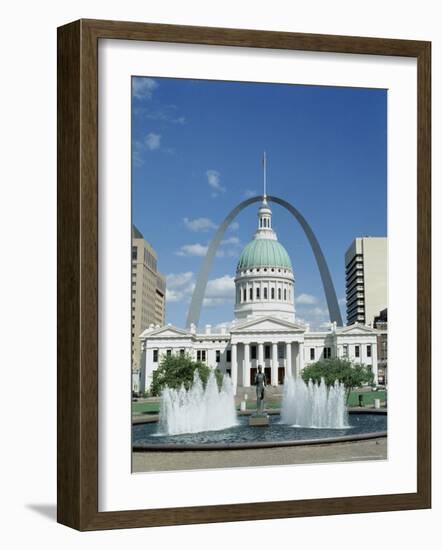 Fountains and Buildings in City of St. Louis, Missouri, United States of America (USA)-Adina Tovy-Framed Photographic Print