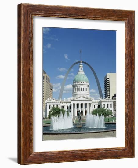 Fountains and Buildings in City of St. Louis, Missouri, United States of America (USA)-Adina Tovy-Framed Photographic Print