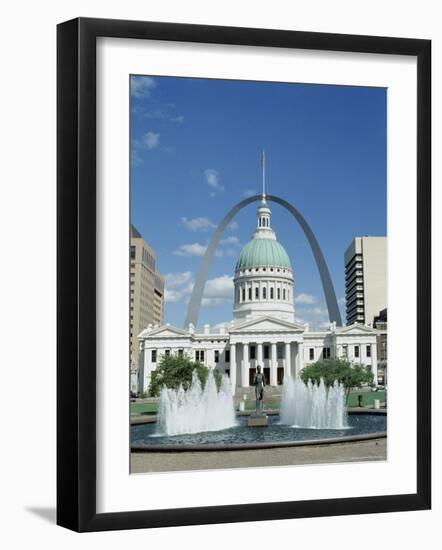 Fountains and Buildings in City of St. Louis, Missouri, United States of America (USA)-Adina Tovy-Framed Photographic Print