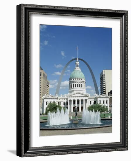 Fountains and Buildings in City of St. Louis, Missouri, United States of America (USA)-Adina Tovy-Framed Photographic Print