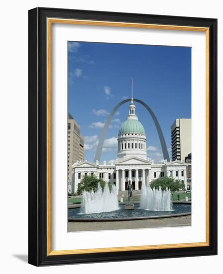 Fountains and Buildings in City of St. Louis, Missouri, United States of America (USA)-Adina Tovy-Framed Photographic Print