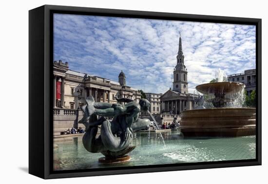 Fountains and St. Martins Church, Trafalgar Square, London, England, United Kingdom-James Emmerson-Framed Premier Image Canvas