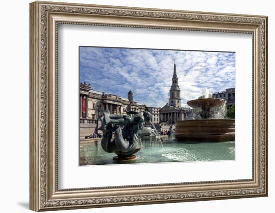 Fountains and St. Martins Church, Trafalgar Square, London, England, United Kingdom-James Emmerson-Framed Photographic Print