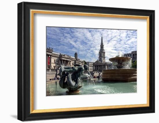 Fountains and St. Martins Church, Trafalgar Square, London, England, United Kingdom-James Emmerson-Framed Photographic Print