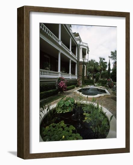 Fountains in Front of Mansion, Calhoun Mansion, Charleston, Charleston County, South Carolina, USA-null-Framed Photographic Print