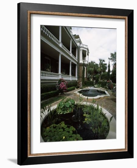 Fountains in Front of Mansion, Calhoun Mansion, Charleston, Charleston County, South Carolina, USA-null-Framed Photographic Print