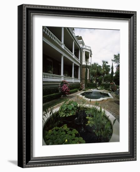 Fountains in Front of Mansion, Calhoun Mansion, Charleston, Charleston County, South Carolina, USA-null-Framed Photographic Print