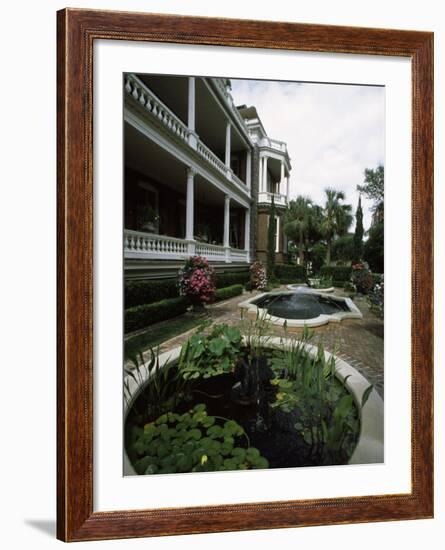 Fountains in Front of Mansion, Calhoun Mansion, Charleston, Charleston County, South Carolina, USA-null-Framed Photographic Print