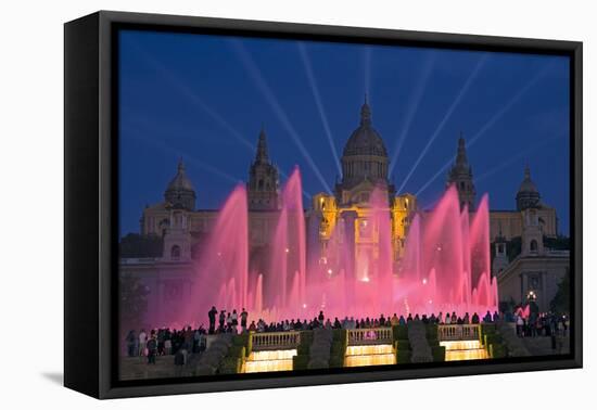 Fountains in Front of the National Museum of Art, Plaza D'Espanya, Barcelona-Gavin Hellier-Framed Premier Image Canvas