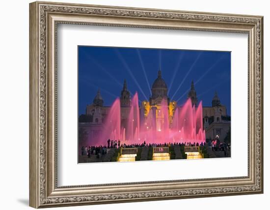 Fountains in Front of the National Museum of Art, Plaza D'Espanya, Barcelona-Gavin Hellier-Framed Photographic Print