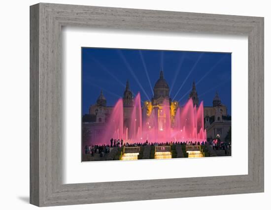 Fountains in Front of the National Museum of Art, Plaza D'Espanya, Barcelona-Gavin Hellier-Framed Photographic Print