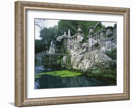 Fountains in the Gardens of the Villa Lante, Bagnaia, Lazio, Italy, Europe-Michael Newton-Framed Photographic Print