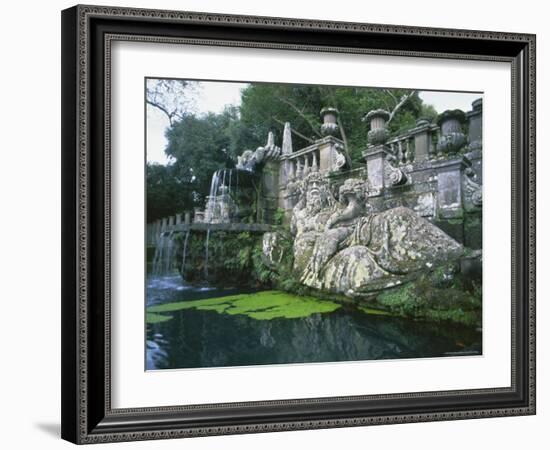 Fountains in the Gardens of the Villa Lante, Bagnaia, Lazio, Italy, Europe-Michael Newton-Framed Photographic Print