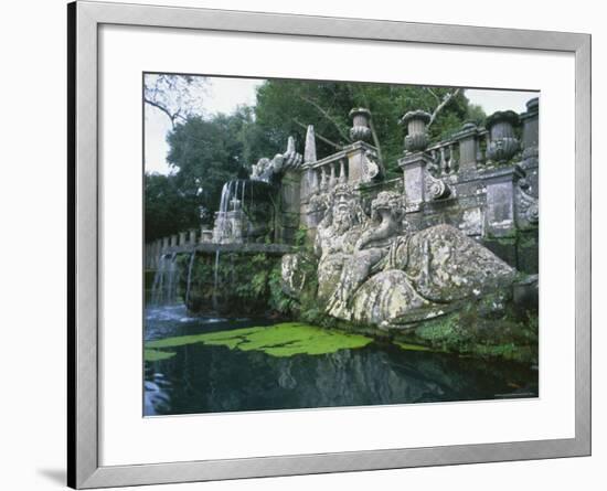 Fountains in the Gardens of the Villa Lante, Bagnaia, Lazio, Italy, Europe-Michael Newton-Framed Photographic Print