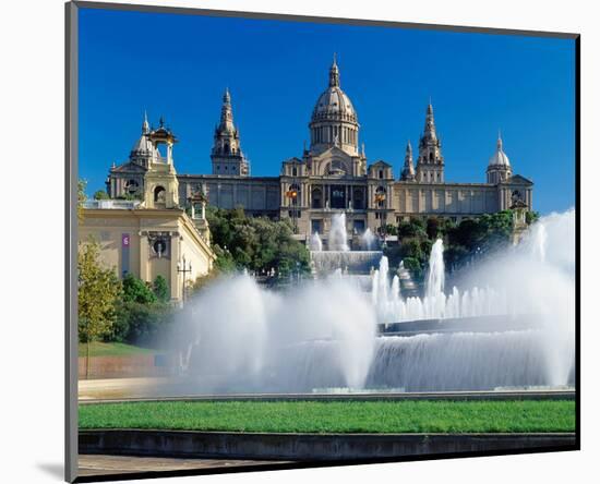 Fountains Natl Museum Barcelona-null-Mounted Art Print