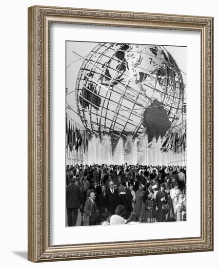 Fountains Surrounding Unisphere at New York World's Fair Closing Day-Henry Groskinsky-Framed Photographic Print