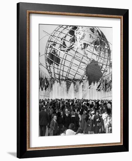 Fountains Surrounding Unisphere at New York World's Fair Closing Day-Henry Groskinsky-Framed Photographic Print