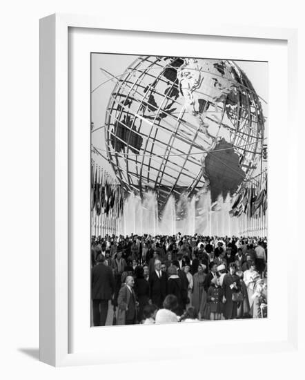 Fountains Surrounding Unisphere at New York World's Fair Closing Day-Henry Groskinsky-Framed Photographic Print