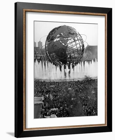 Fountains Surrounding Unisphere at New York World's Fair on Its Closing Day-Henry Groskinsky-Framed Photographic Print