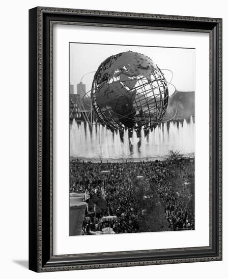 Fountains Surrounding Unisphere at New York World's Fair on Its Closing Day-Henry Groskinsky-Framed Photographic Print