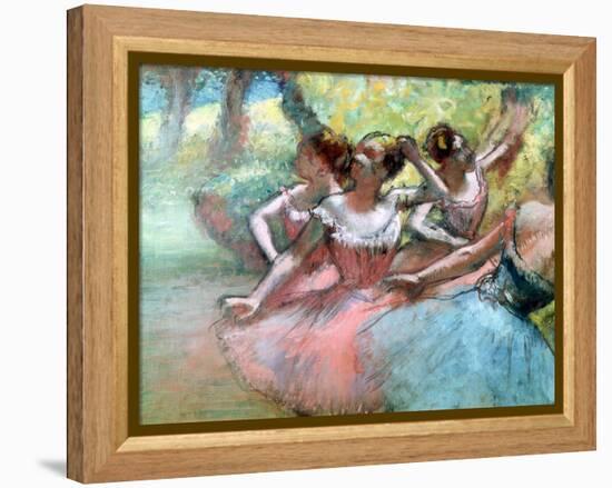 Four Ballerinas on the Stage-Edgar Degas-Framed Premier Image Canvas