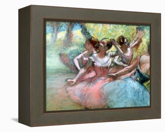 Four Ballerinas on the Stage-Edgar Degas-Framed Premier Image Canvas