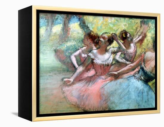Four Ballerinas on the Stage-Edgar Degas-Framed Premier Image Canvas