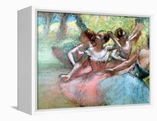 Four Ballerinas on the Stage-Edgar Degas-Framed Premier Image Canvas