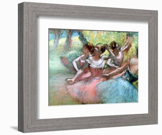 Four Ballerinas on the Stage-Edgar Degas-Framed Premium Giclee Print