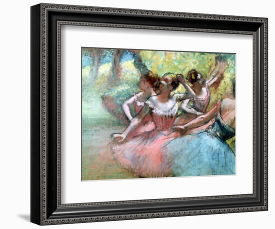 Four Ballerinas on the Stage-Edgar Degas-Framed Premium Giclee Print