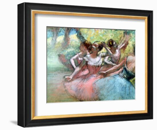 Four Ballerinas on the Stage-Edgar Degas-Framed Premium Giclee Print