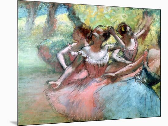 Four Ballerinas on the Stage-Edgar Degas-Mounted Premium Giclee Print