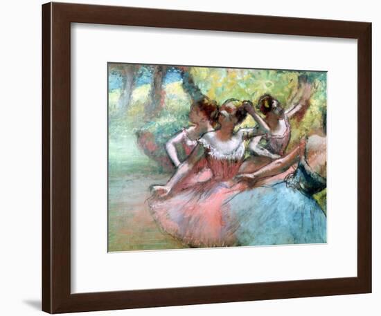 Four Ballerinas on the Stage-Edgar Degas-Framed Giclee Print