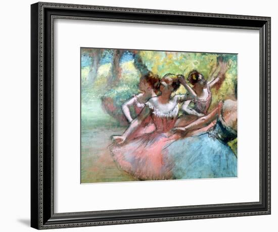 Four Ballerinas on the Stage-Edgar Degas-Framed Giclee Print