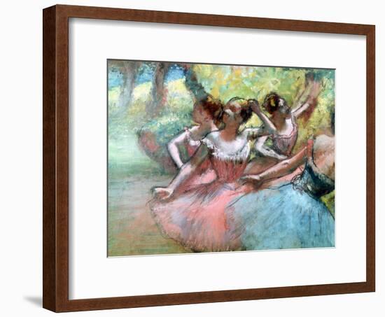 Four Ballerinas on the Stage-Edgar Degas-Framed Giclee Print