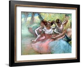 Four Ballerinas on the Stage-Edgar Degas-Framed Giclee Print