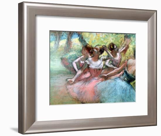 Four Ballerinas on the Stage-Edgar Degas-Framed Giclee Print