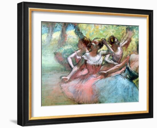 Four Ballerinas on the Stage-Edgar Degas-Framed Giclee Print