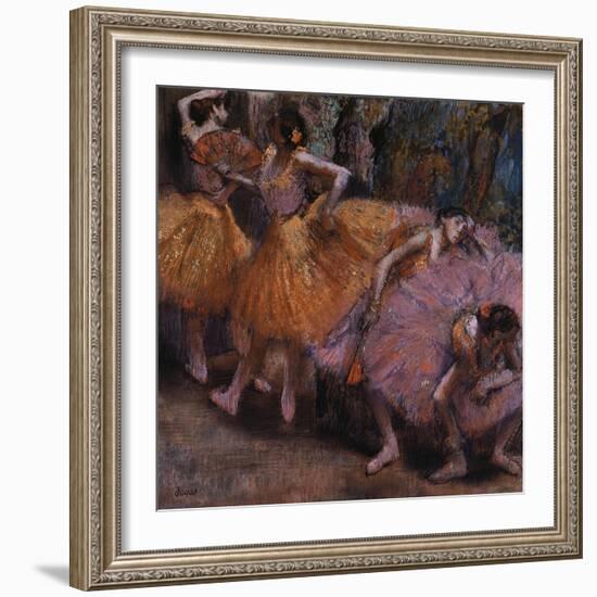 Four Ballerinas Resting-Edgar Degas-Framed Giclee Print