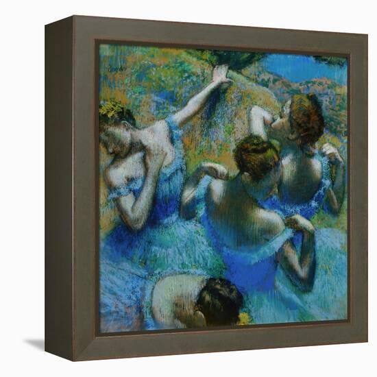 Four Ballerinas Straightening Up in the Wings-Edgar Degas-Framed Premier Image Canvas