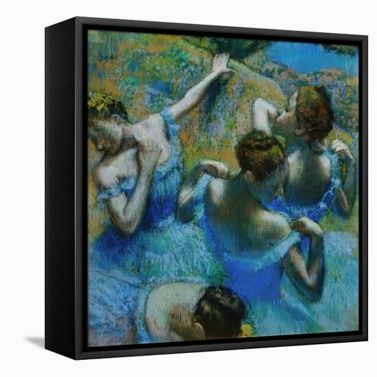 Four Ballerinas Straightening Up in the Wings-Edgar Degas-Framed Premier Image Canvas